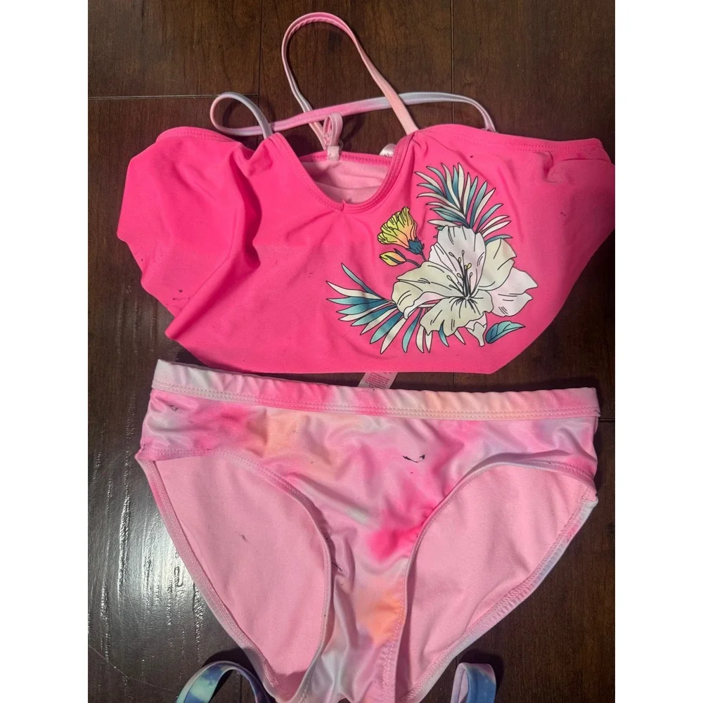Wonder Nation Girls Swimwear Lot Size 10-12 Multicolor Good Mixed Styles 11pc